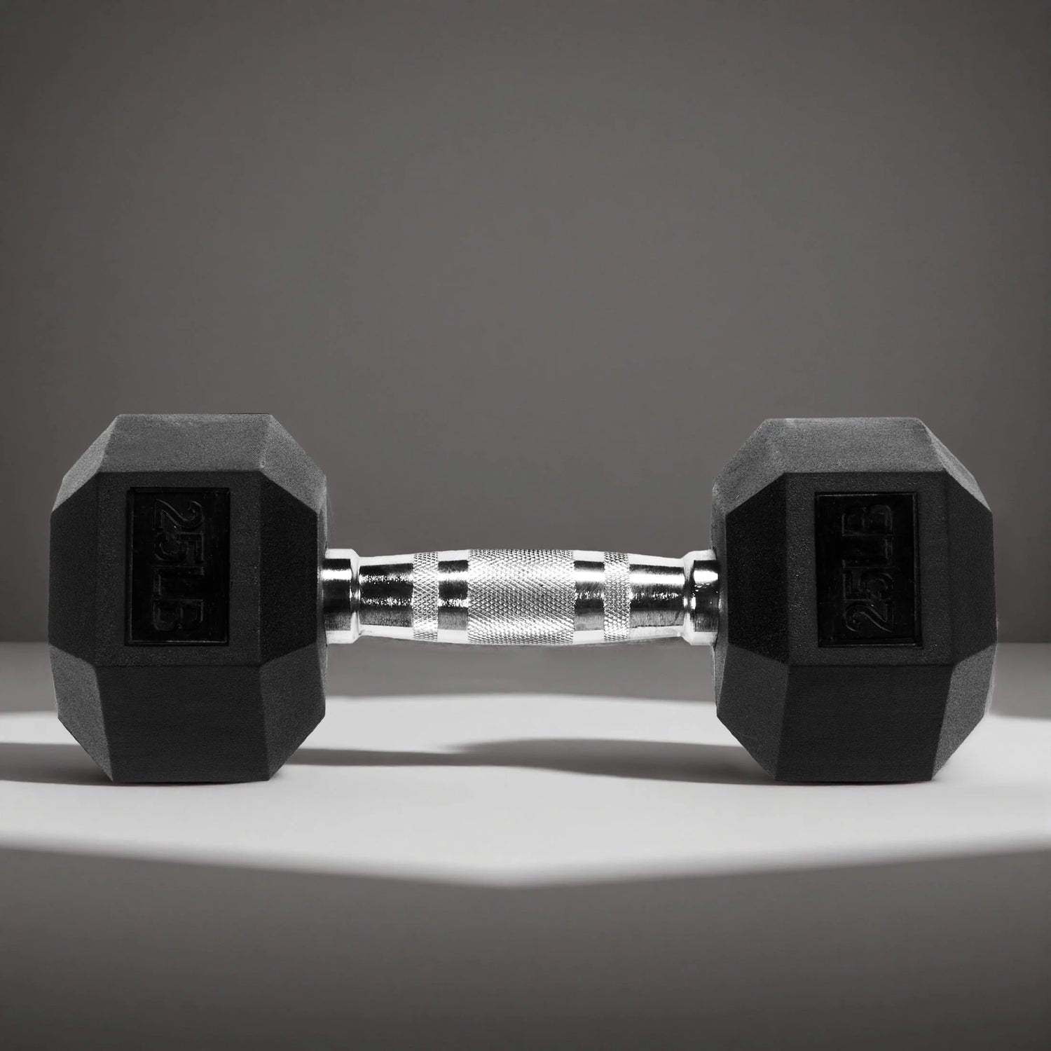 25 LB Rubber Hex Dumbbell – Anti-Roll Grip for Strength Training, Home Gym & Full-Body Workouts