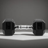 25 LB Rubber Hex Dumbbell – Anti-Roll Grip for Strength Training, Home Gym & Full-Body Workouts