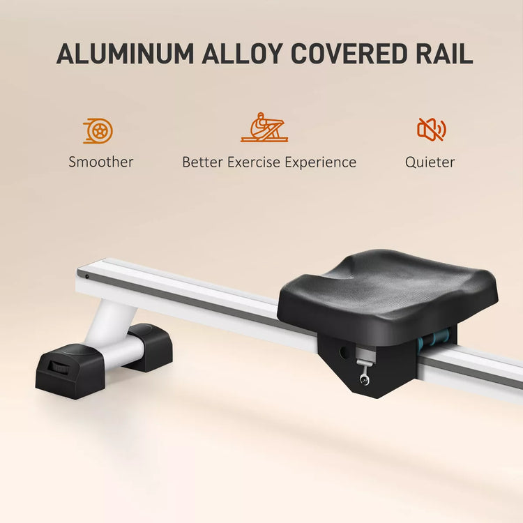 Soozier Foldable Rowing Machine, Water Row Machine with Wheels and LCD Monitor for Home Cardio Training