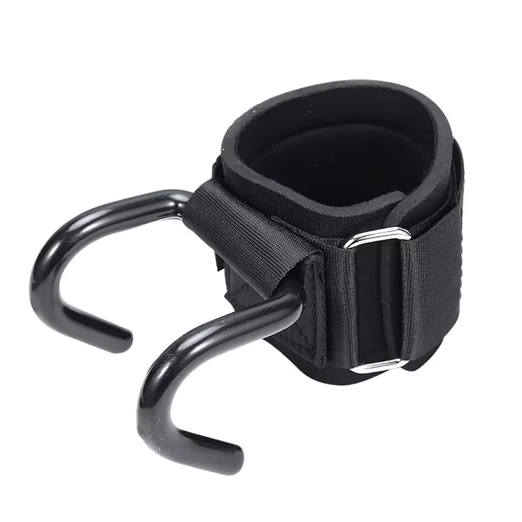 Adjustable Strong Steel Hook Grips Straps Weight Lifting Strength Training Gym Fitness Black Wrist Support Lift Straps
