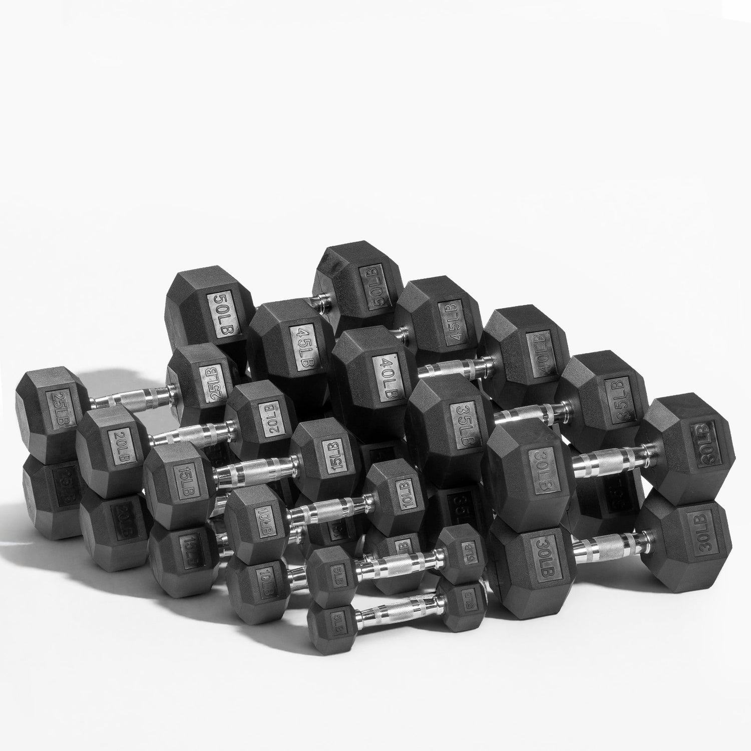 25 LB Rubber Hex Dumbbell – Anti-Roll Grip for Strength Training, Home Gym & Full-Body Workouts