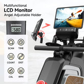 Row Machine Adjustable 14 Level Magnetic Resistance Rowing Machine Indoor Silent Fitness Equipment Rower with Transport Wheels & LCD Monitor for Home Gym Weight 350 Lbs