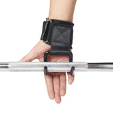 Adjustable Strong Steel Hook Grips Straps Weight Lifting Strength Training Gym Fitness Black Wrist Support Lift Straps