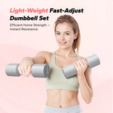 Adjustable Dumbbell Set, 4 in 1 Free Hand Weights for Women, Home Gym, 8.8 Lbs, Set of 2