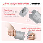 Adjustable Dumbbell Set, 4 in 1 Free Hand Weights for Women, Home Gym, 8.8 Lbs, Set of 2